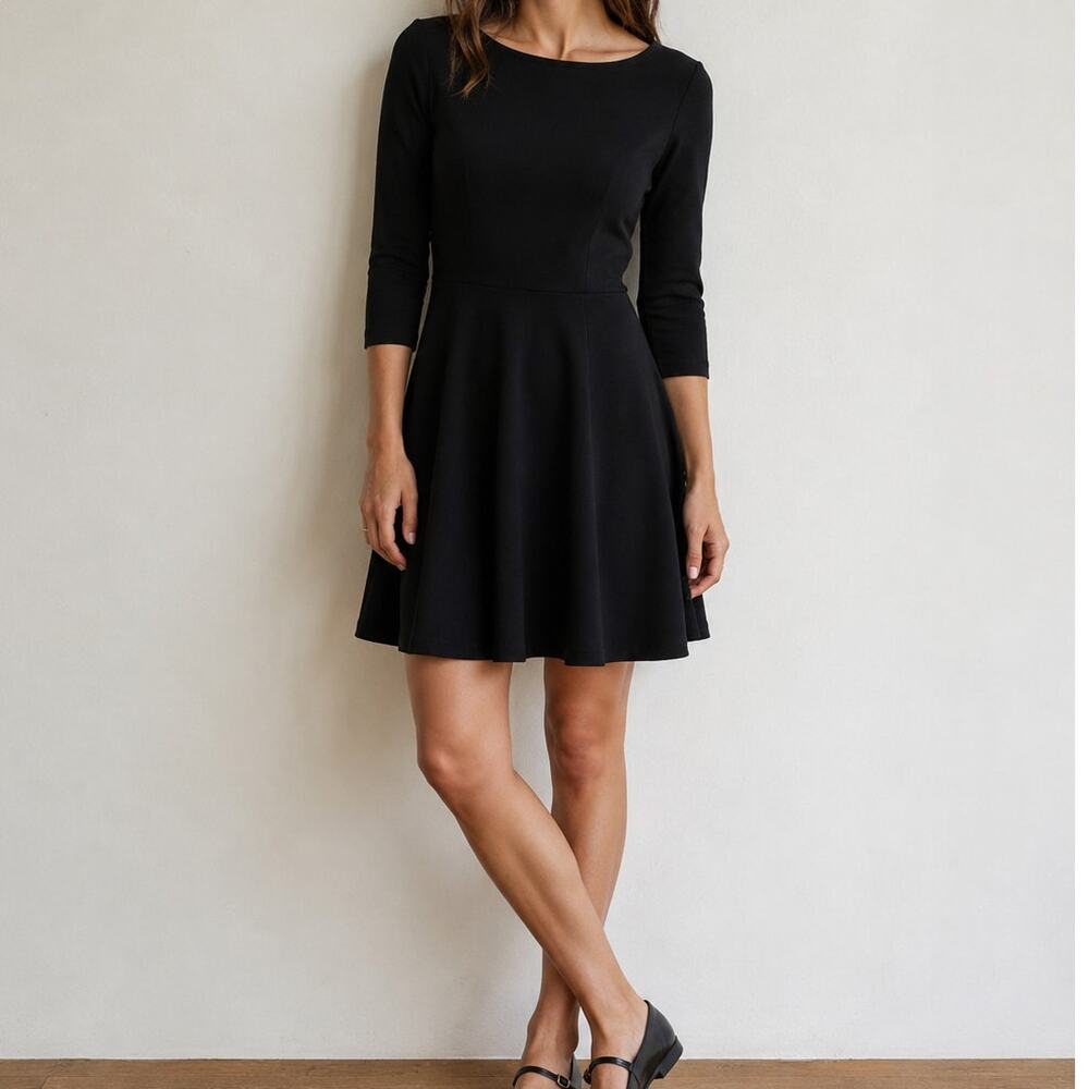 Alice + Olivia Employed Black Mini Dress Career Classic Modest Minimalist sz 8/M